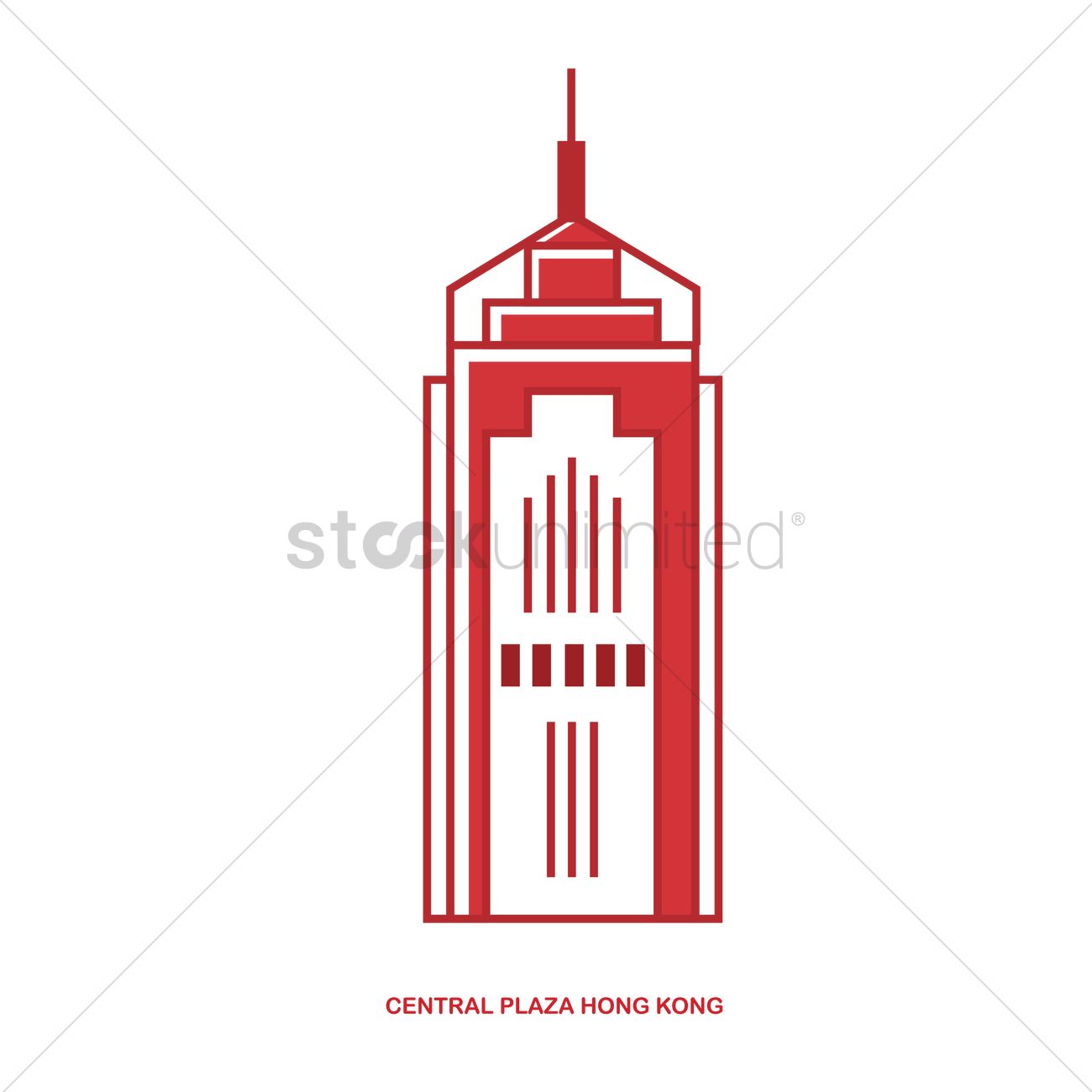 1300x1300 Central Plaza Hong Kong Vector Image
