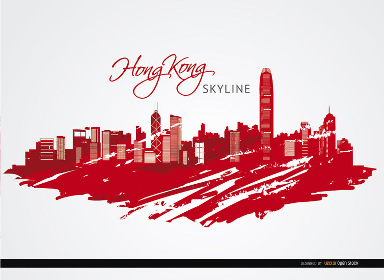 782x570 Hong Kong City Buildings Painted Red
