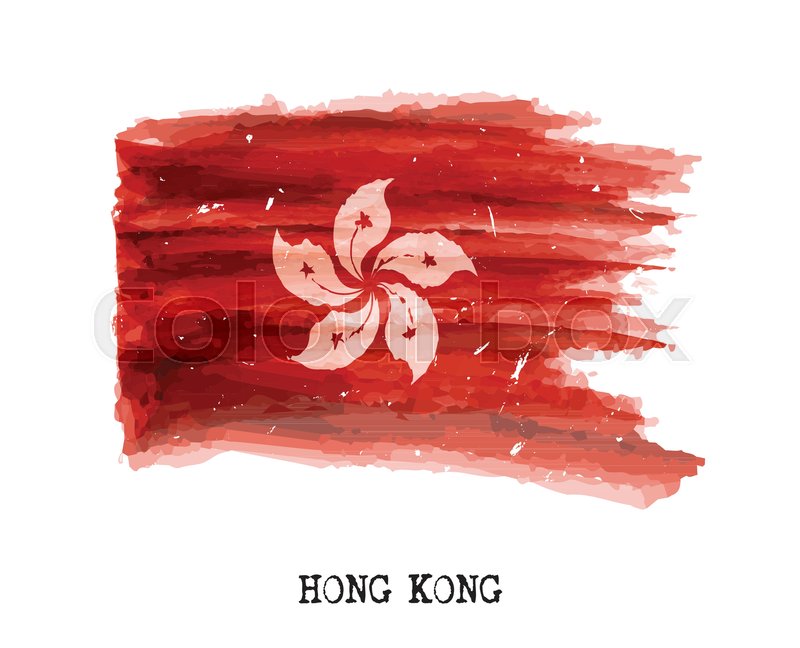 800x648 Watercolor Painting Flag Of Hong Kong Stock Vector Colourbox