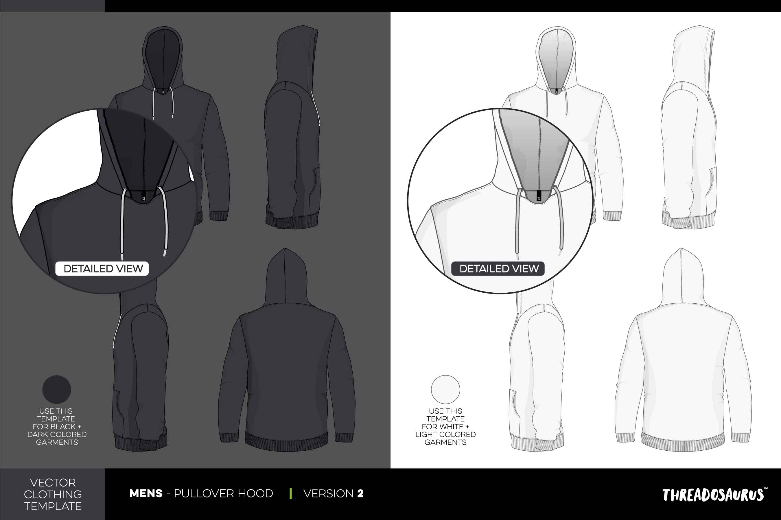 Mens Pullover Hood Template Version Vector Pack 2700x1800 Mens Pullover Hood Template Version Vector Pack
