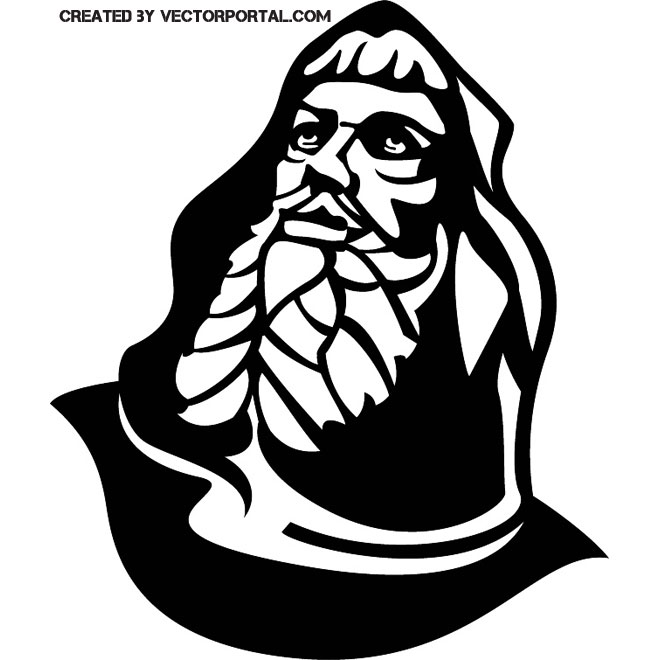 Old Man With Hood Vector Image 660x660 Old Man With Hood Vector Image