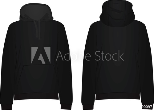 500x356 Black Hoodie Vector Illustration