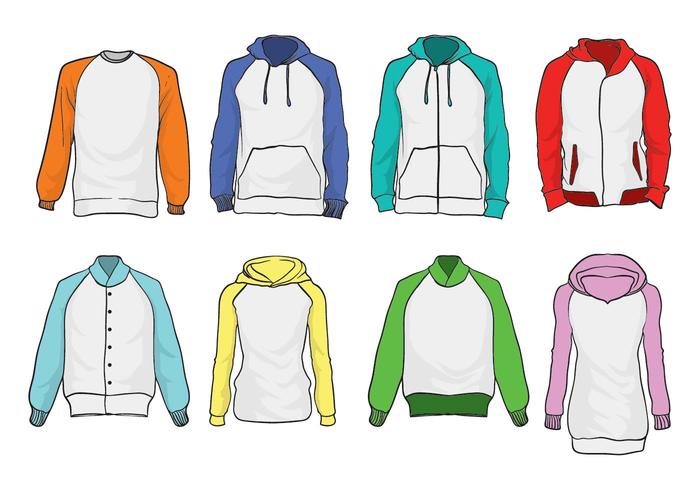 700x490 Free Raglan Hoodie Vector Set