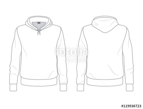 500x383 Men's Hoodie Template, Front And Back View Stock Image
