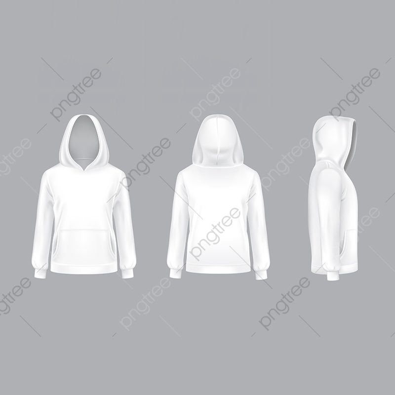 800x800 Vector Mockup With Realistic White Hoodie, Hood, Hoodie, Hoody Png