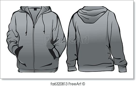 562x357 Zip Hoodie Template