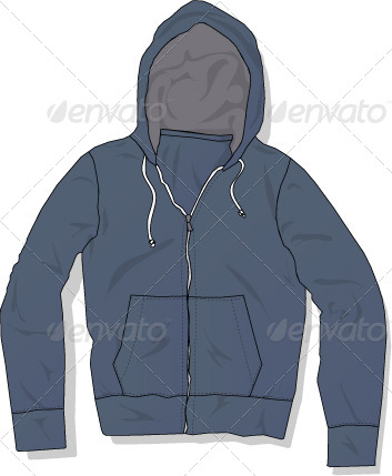 353x429 Hooded Sweatshirts Vector Template