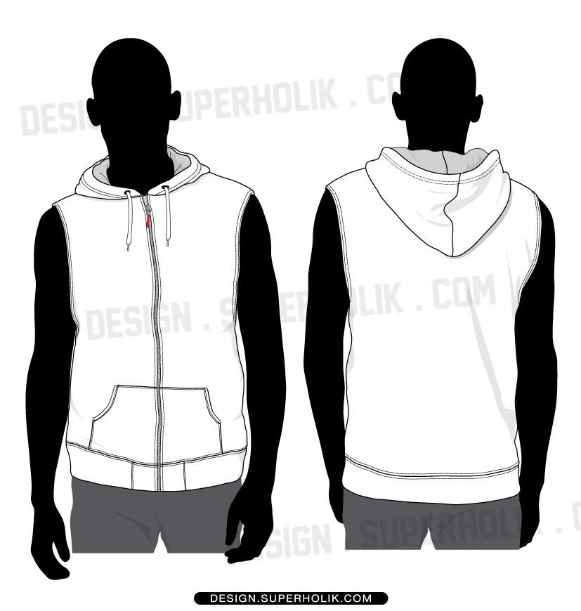 827x870 Sleeveless Hoodie Fashion Vector Templates In Fashion