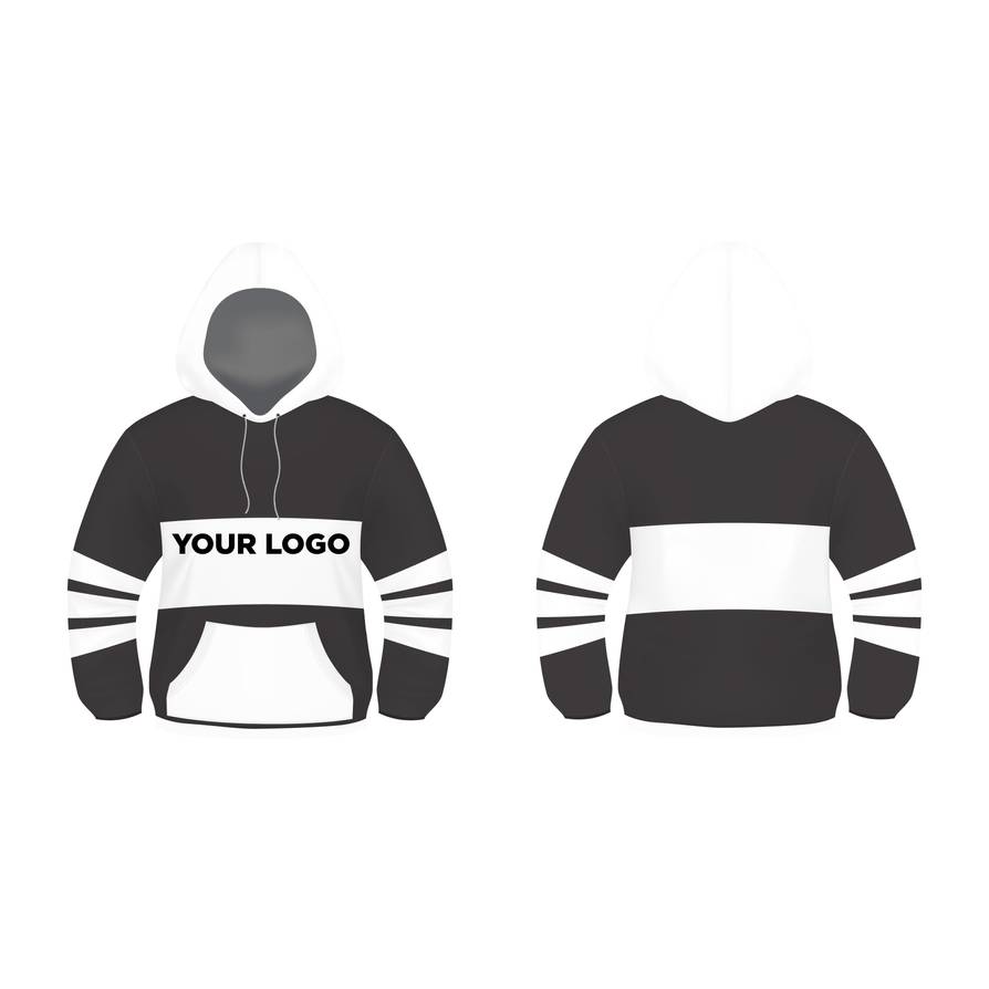 894x894 Black And White Hoodie Design Vector Template Free