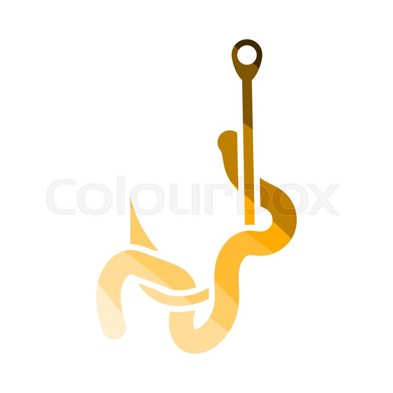 800x800 Icon Of Worm On Hook Flat Color Stock Vector Colourbox