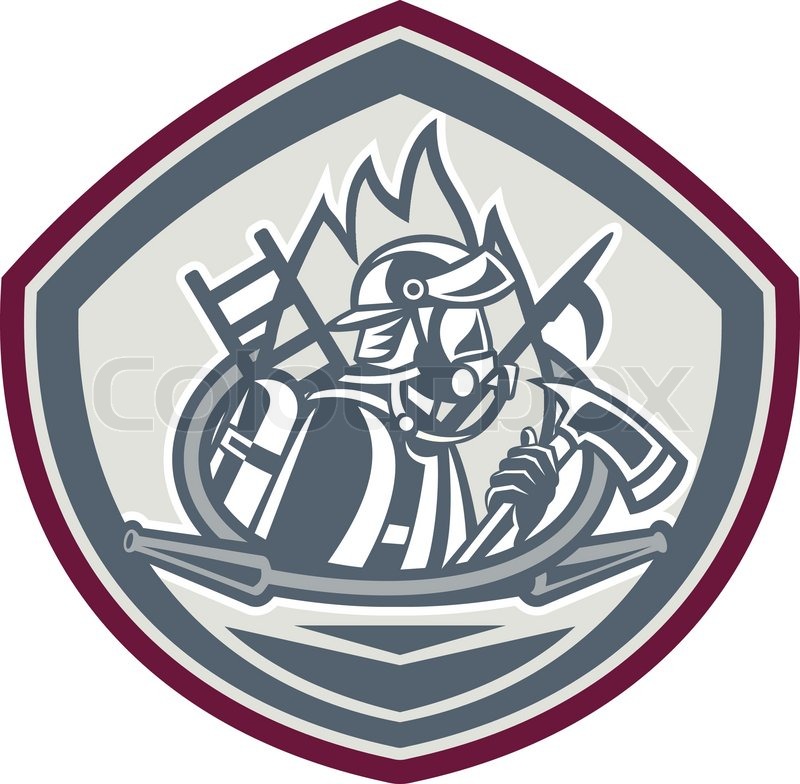 800x784 Illustration Of A Fireman Fire Fighter Stock Vector Colourbox