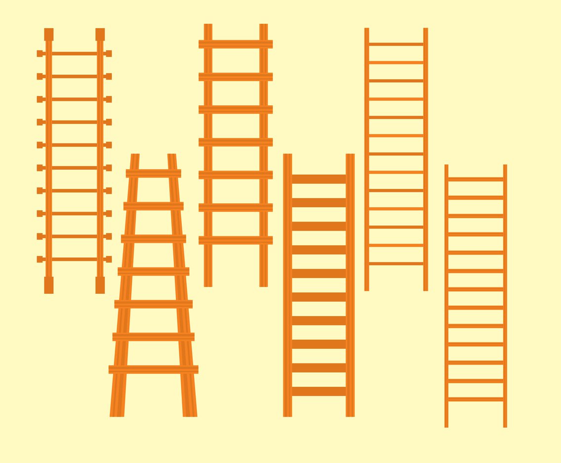 1136x936 Wooden Ladder Vector Set Vector Art Graphics