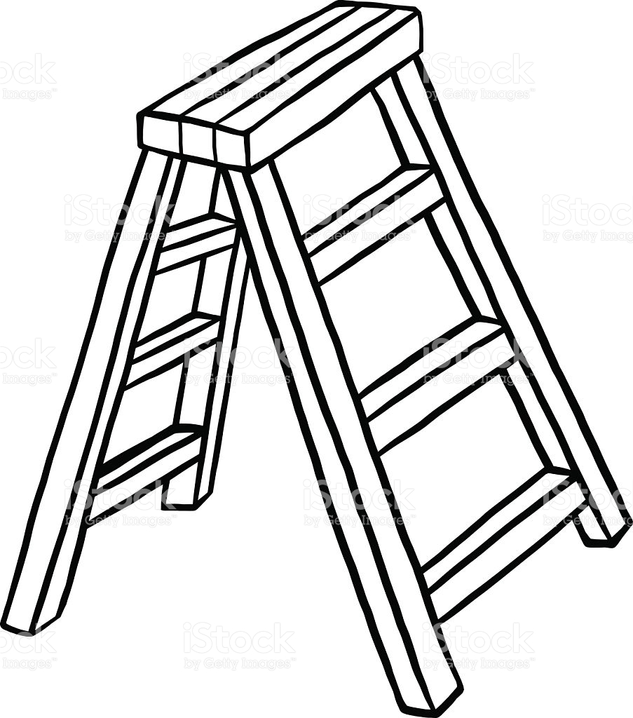 903x1024 Clipart Black And White Ladder