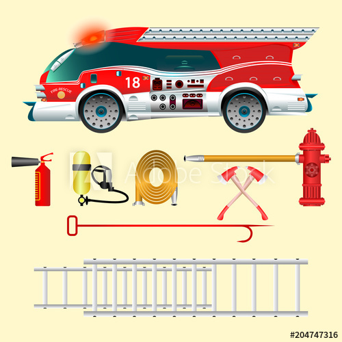 500x500 Fire Truck Creative View Fire Extinguisher, A Balloon With Air