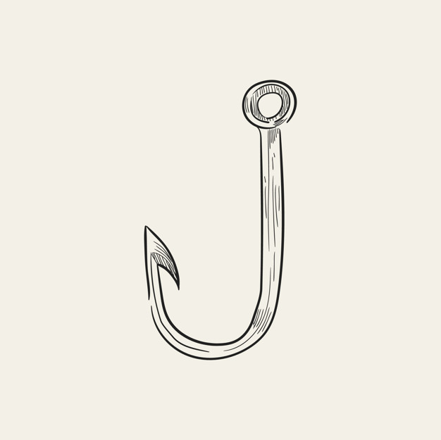 626x625 Vintage Illustration Of A Fishing Hook Vector Free Download