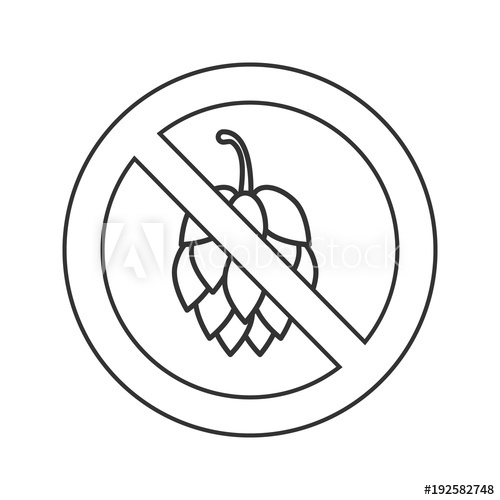500x500 Forbidden Sign With Hop Cone Linear Icon