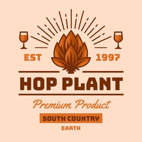 490x490 Hop Plant Vintage Logo Vector