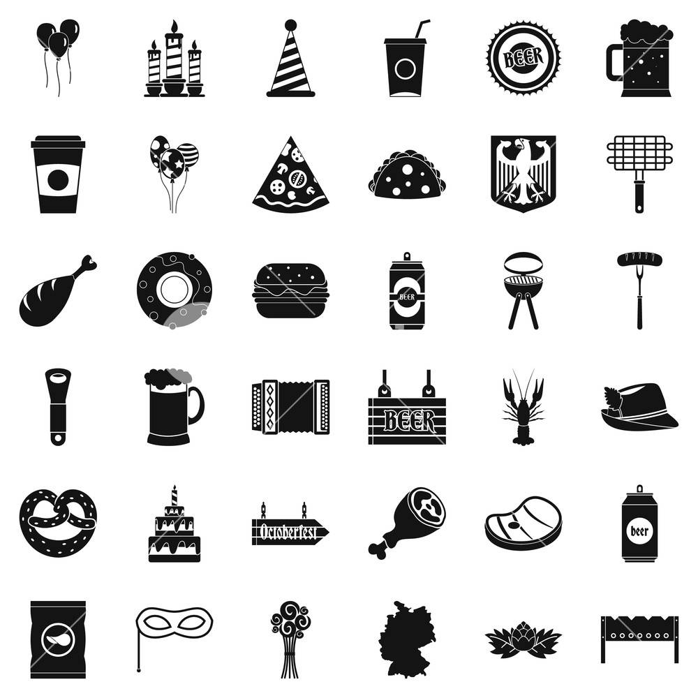1000x1000 Beer Hop Icons Set Simple Style Of Beer Hop Vector Icons