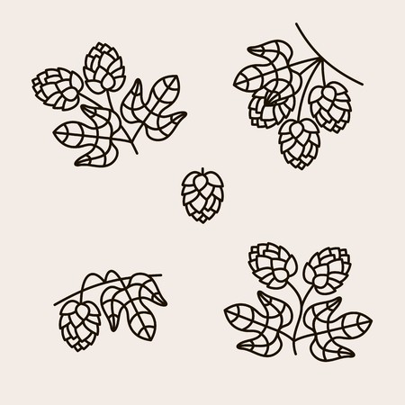 450x450 Hop Set Collection Icon Hops Vector Royalty Free Vector Graphics