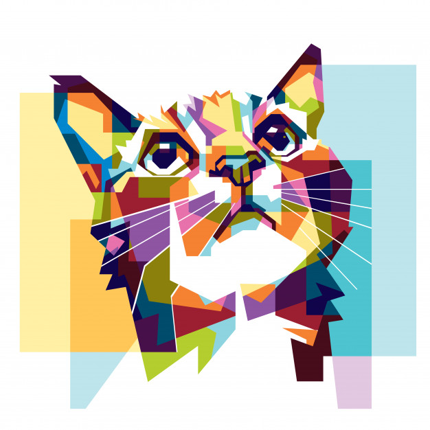 626x626 Colorful Cat Hope Vector Premium Download