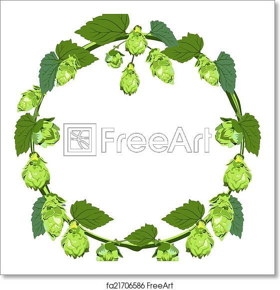 561x581 Free Art Print Of Wreath Of Hops In The Form Of A Cir Wreath