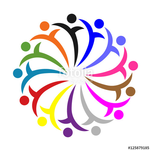 500x500 Community Service People Horde Circle Line Stock Image