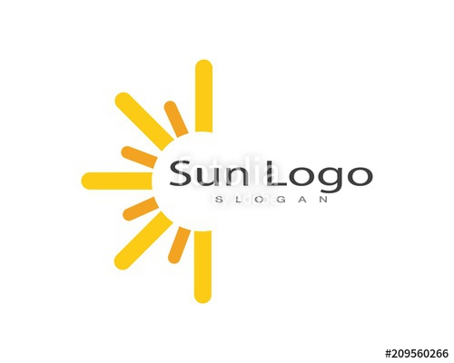 500x400 Sun Over Horizon Logos And Symbols Template Vector Stock Image