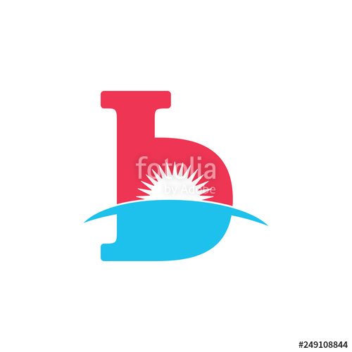 500x500 Letter B Sun Rise Horizon Logo Vector Stock Image And Royalty