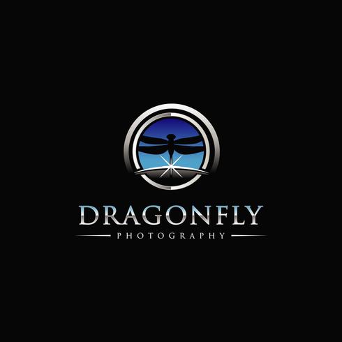 490x490 Dragonfly With Sky Horizon Logo Vector