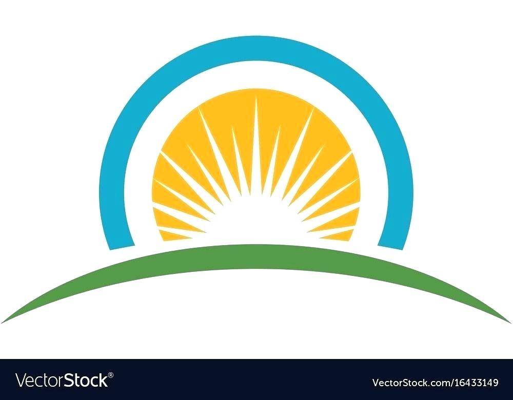 1000x780 Free Sun Template Retro Sunflower Over Horizon Logo Vector Image