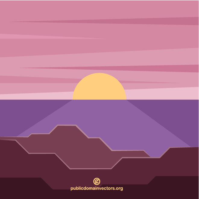 660x660 Sunset Vector Clip Art