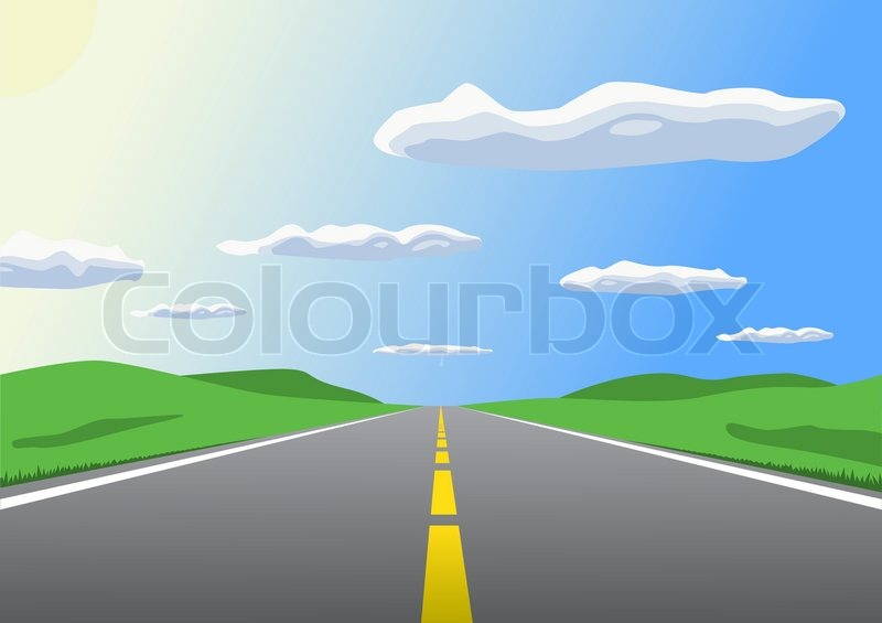800x565 Free Sunny Highway Going Up To The Stock Vector Colourbox