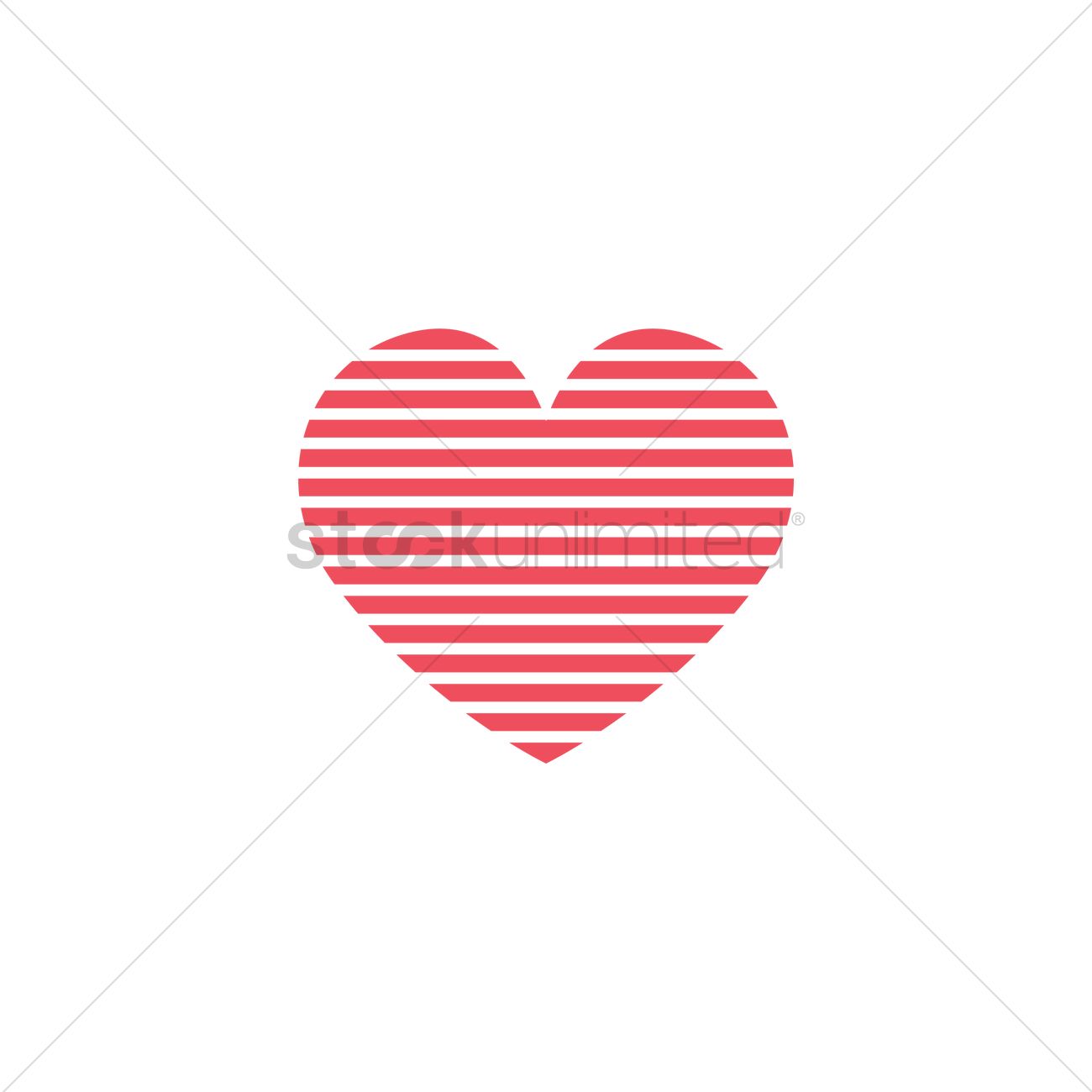 1300x1300 Heart Print With Horizontal Lines Vector Image