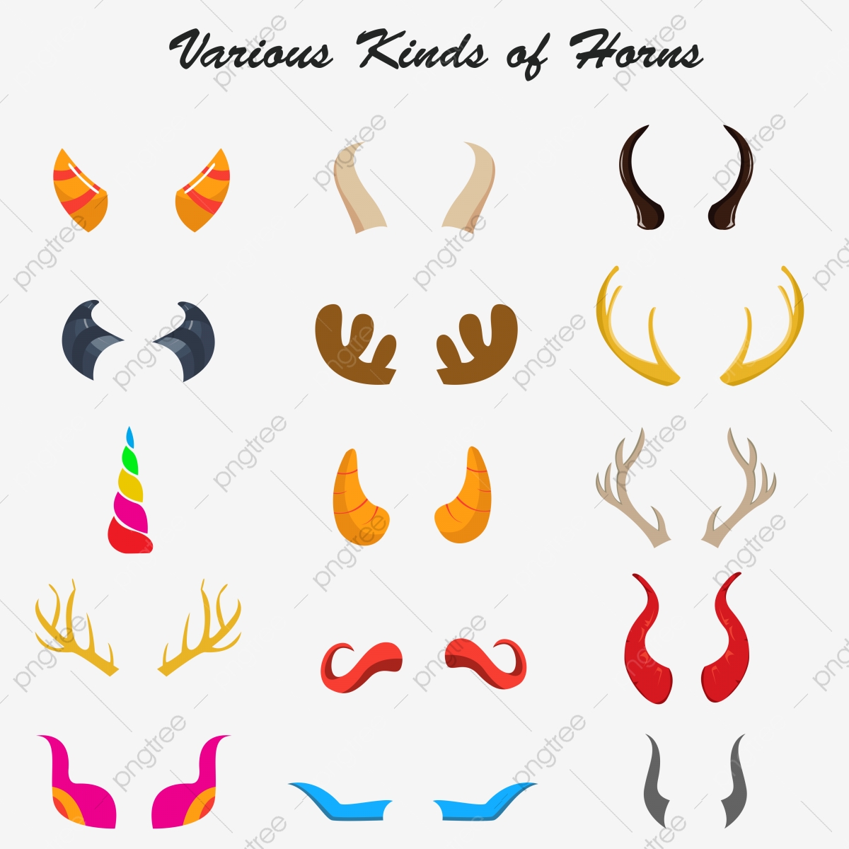 1200x1200 Cartoon Animal Horn Vector, Cartoon Vector, Animal, Animal Horn