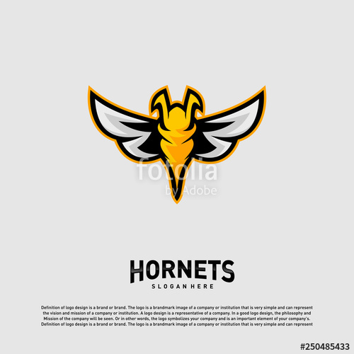 500x500 Bee Logo Design Vector Hornets Logo Template Icon Symbol Stock