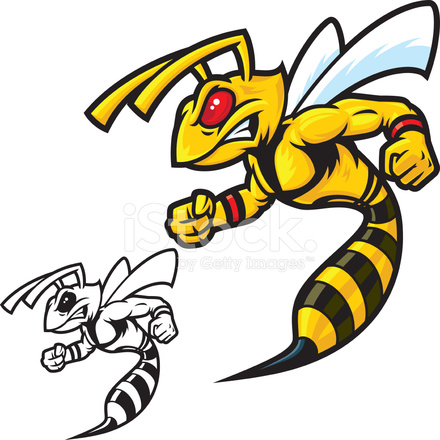 440x440 Hornet Mascot Vicious Stock Vector