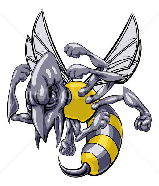 515x600 Mean Wasp Or Hornet Mascot Vector Illustration Christos