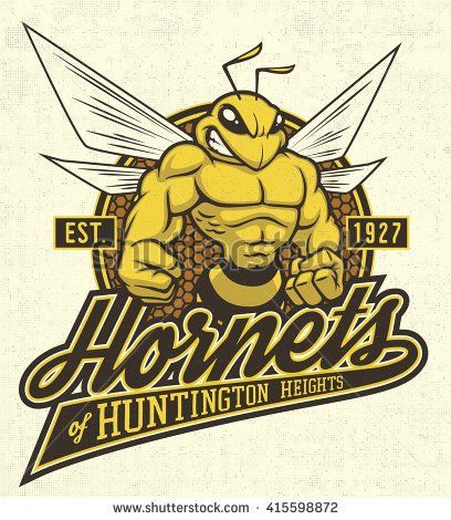 408x470 Retro Hornets Athletic Design Complete With Hornet Or Bee Mascot