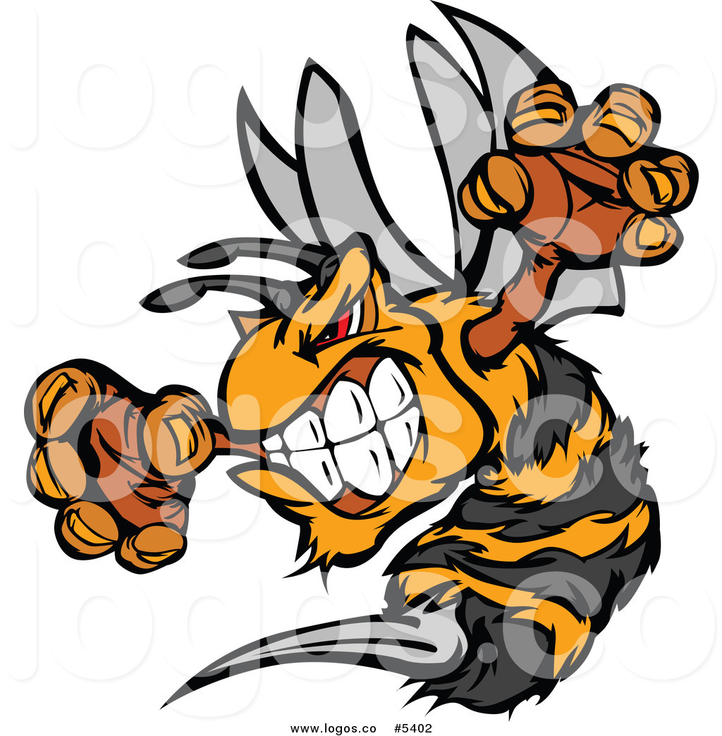 1024x1044 Royalty Free Vector Of A Logo Of A Stinging Angry Bee