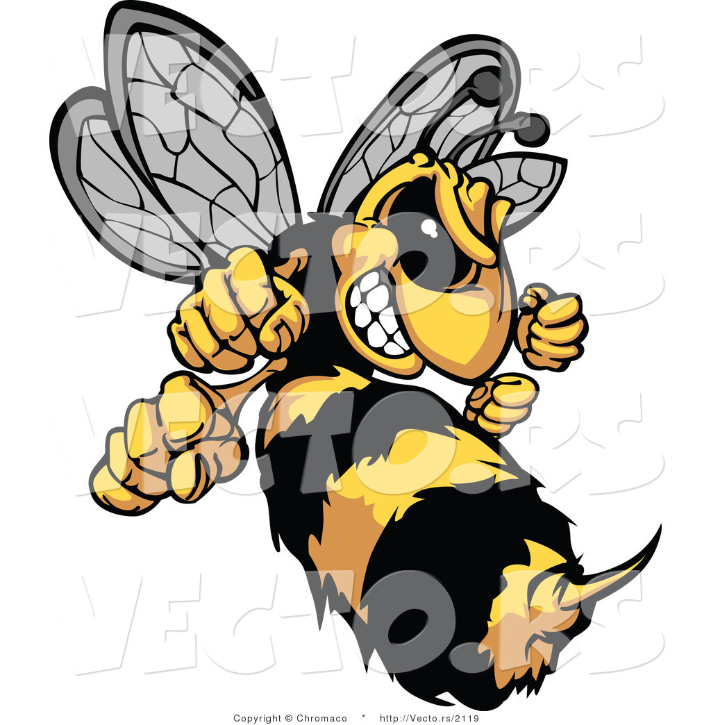 1024x1044 Vector Of A Defensive Cartoon Hornet Mascot Prepared To Sting