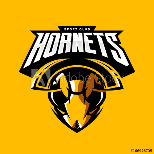 500x500 Furious Hornet Head Athletic Club Vector Logo Concept Isolated