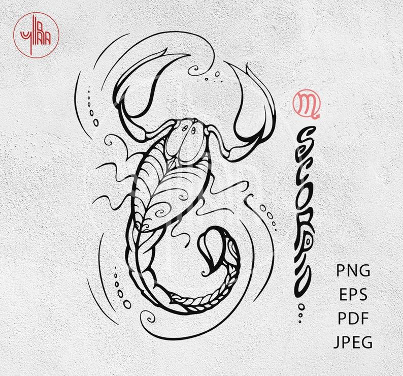 794x740 Scorpio Zodiac Sign Animal Ink Drawing Horoscope Vector Etsy