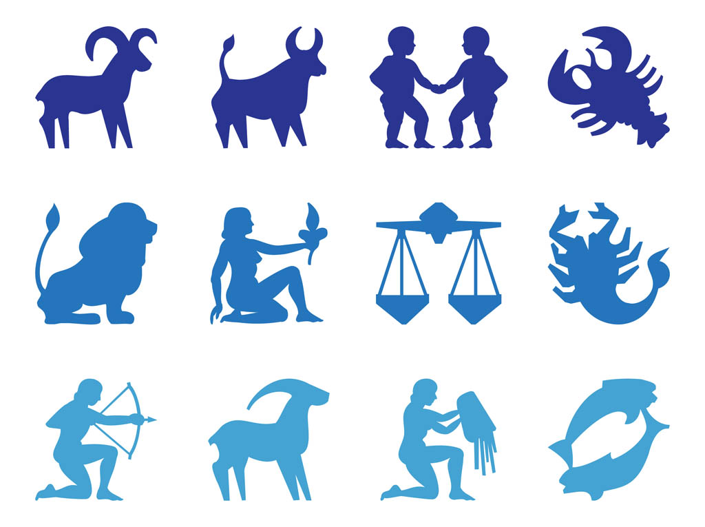 1024x765 Zodiac Signs Silhouettes Vector Art Graphics