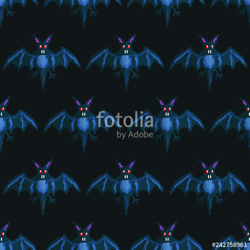 500x500 Halloween Background Pixel Art Bat Horror Background Stock Image
