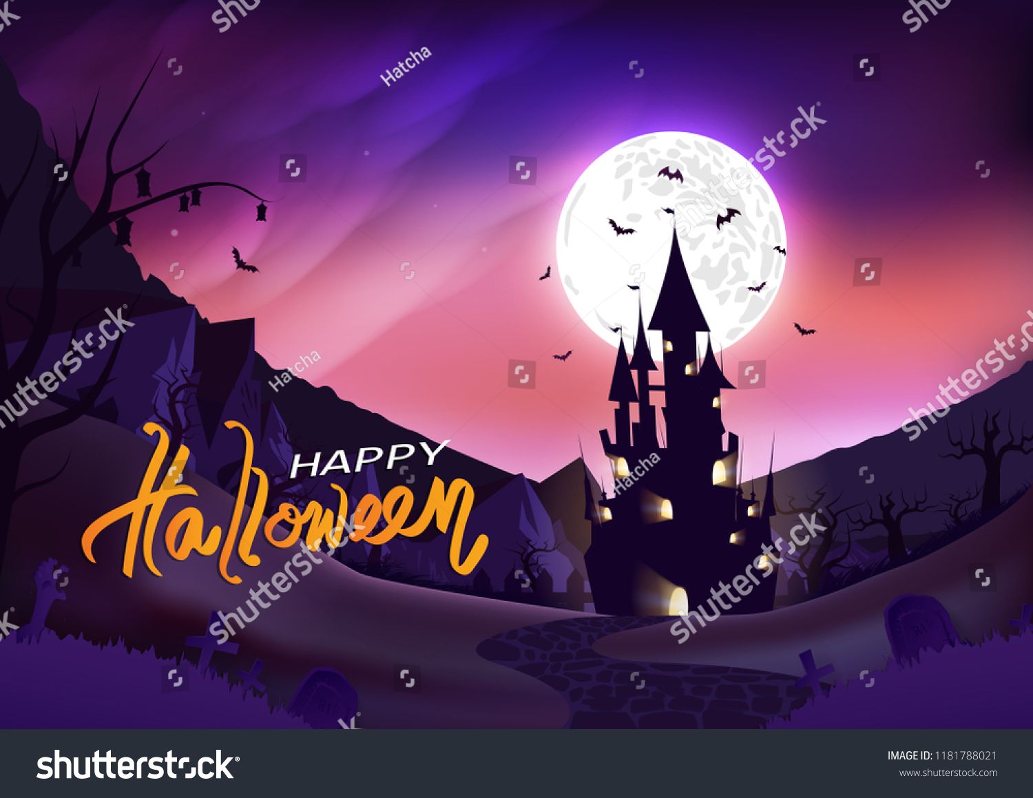 1500x1159 Happy Halloween Poster, Fantasy Silhouette Concept Horror Story