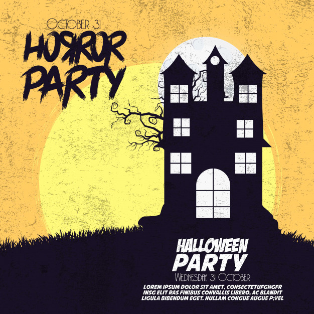 626x626 Horror Party Happy Halloween Background Vector Free Download