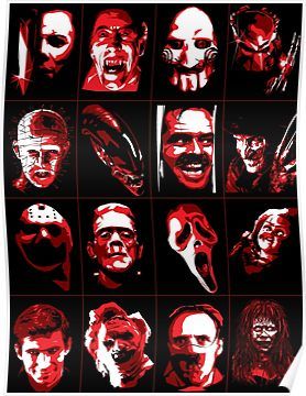 278x360 Horror Movie Icons Vector Art Poster Products Horror Movies