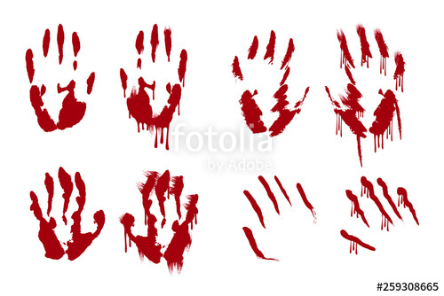 Set Of Red Bloody Hand Print Splatter Background Scary Dirty 500x334 Set Of Red Bloody Hand Print Splatter Background Scary Dirty