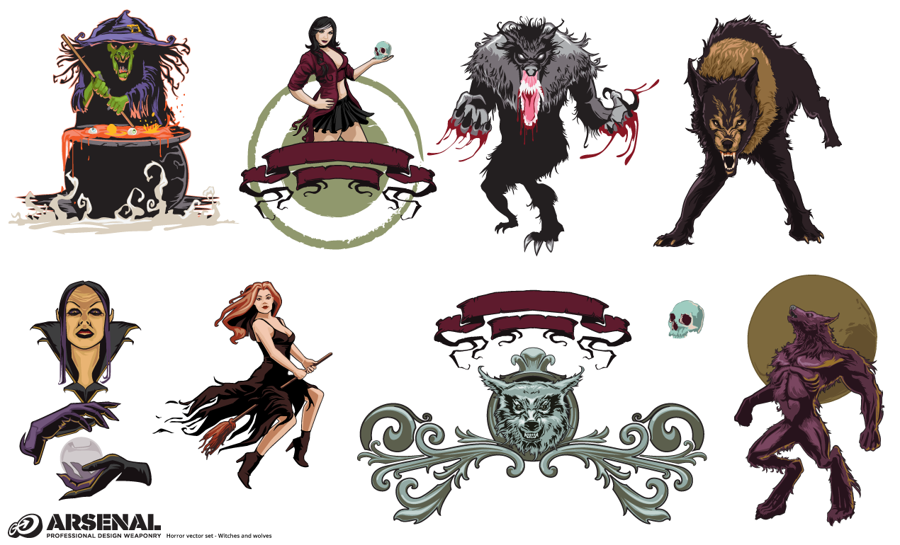 Horror Vector Set 1270x770 Horror Vector Set