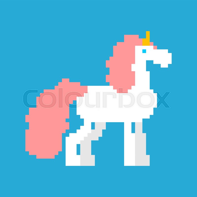 800x800 Unicorn Pixel Art Magic Horse Bit Stock Vector Colourbox